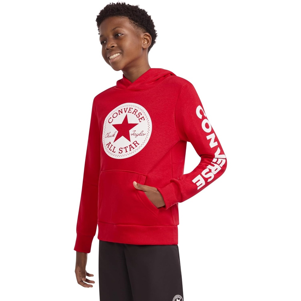 image:imageConverse Boys Chuck Patch Graphic Fleece Pullover HoodieEnamel Red