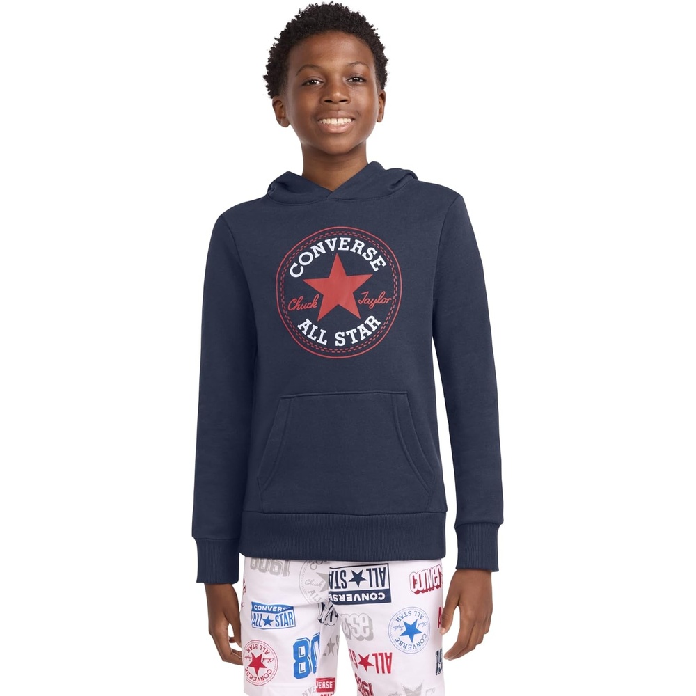 image:imageConverse Boys Chuck Patch Graphic Fleece Pullover HoodieObsidianRed
