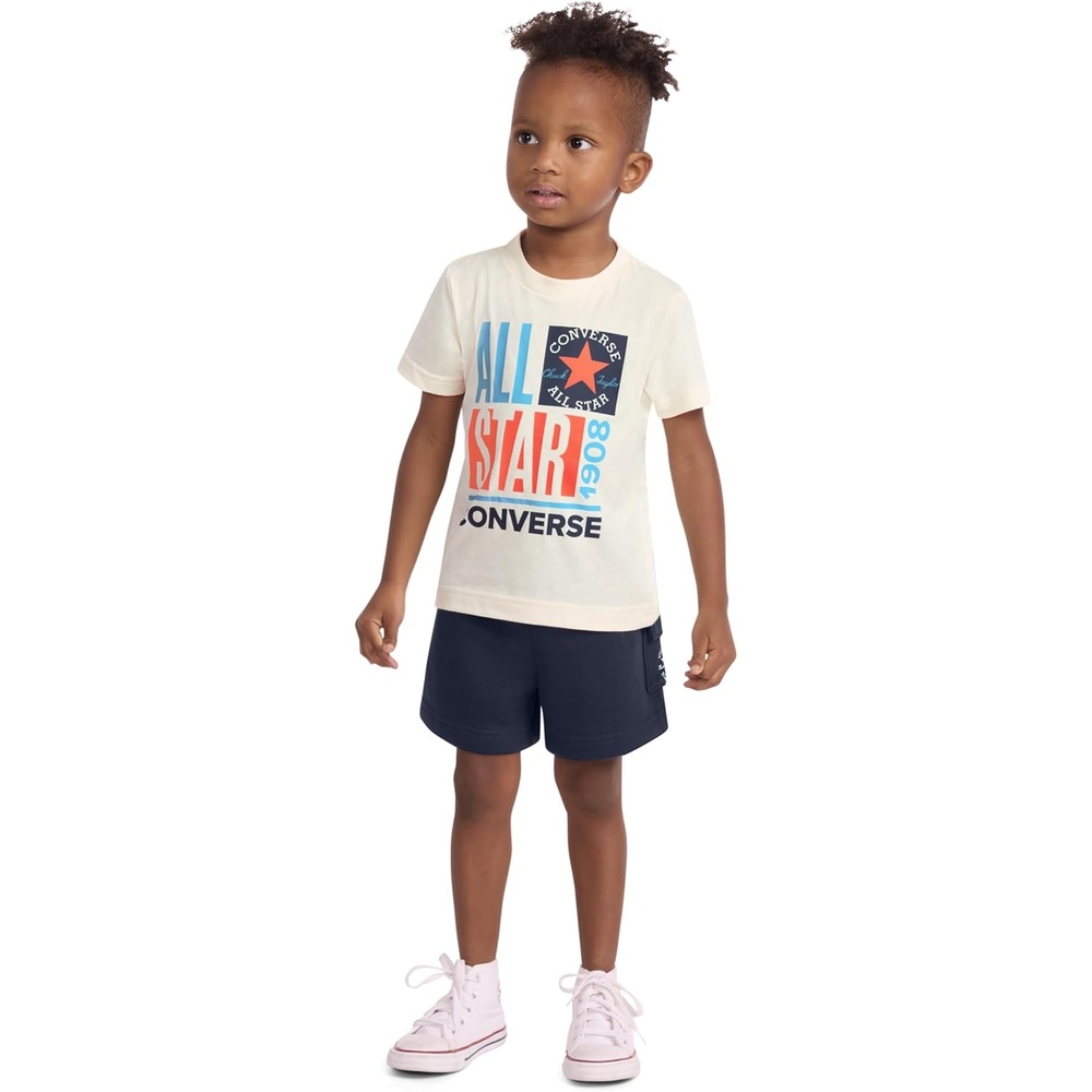 image:imageConverse Boys Graphic TShirt and Fleece Cargo Short 2Piece Outfit SetEgretAll Star
