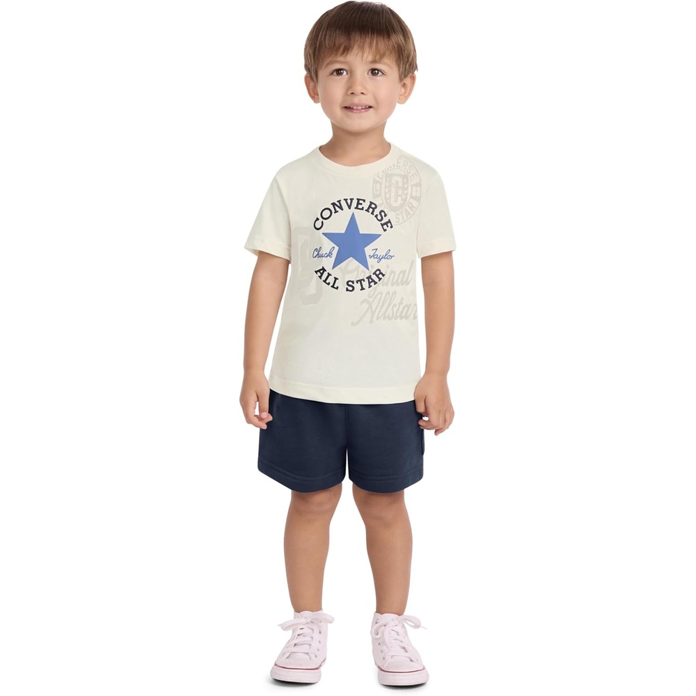 image:imageConverse Boys Graphic TShirt and Fleece Cargo Short 2Piece Outfit SetEgretChuck Patch