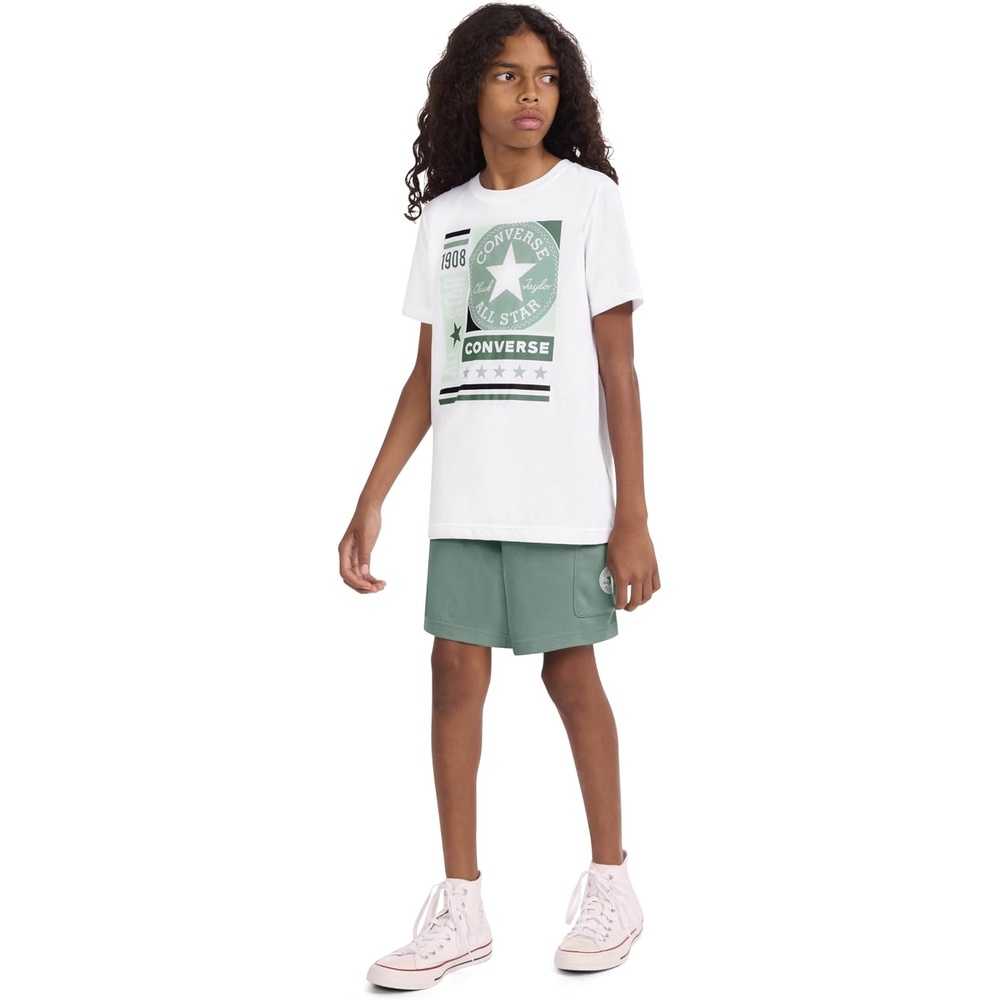 image:imageConverse Boys Graphic TShirt and Fleece Cargo Short 2Piece Outfit SetWhiteMulti Logo