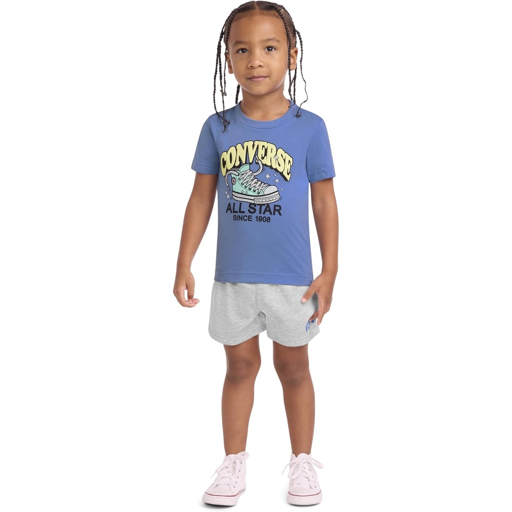 image:imageConverse Boys Graphic TShirt and Fleece Short 2Piece Outfit SetBirch Heather