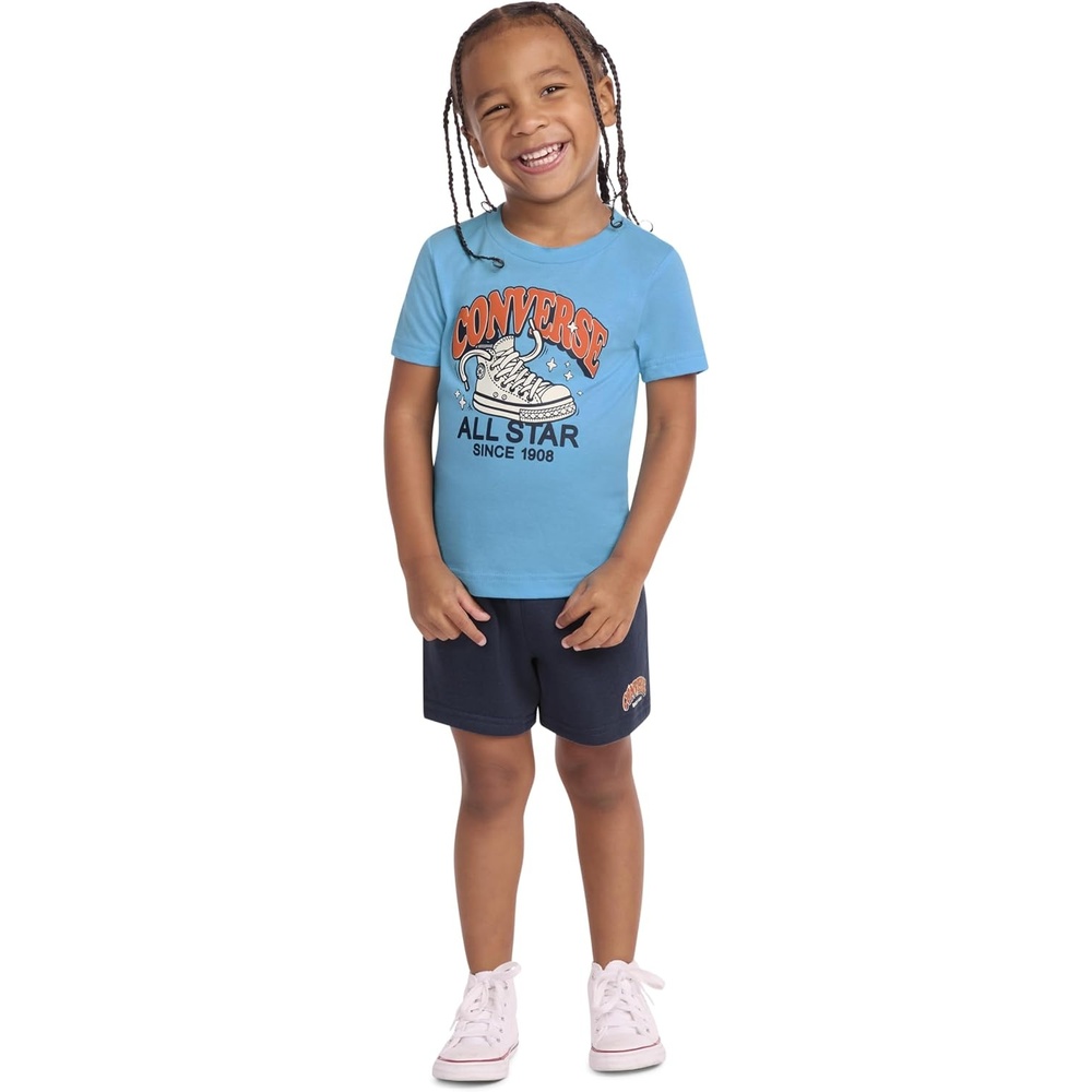 image:imageConverse Boys Graphic TShirt and Fleece Short 2Piece Outfit SetNavy