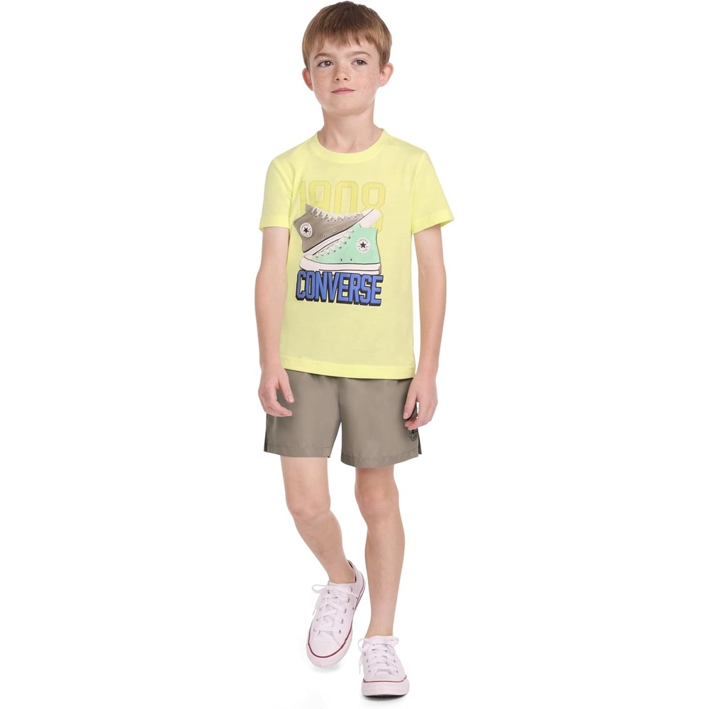 image:imageConverse Boys Graphic TShirt and Woven Short 2Piece Outfit SetLemon SlushySneakers