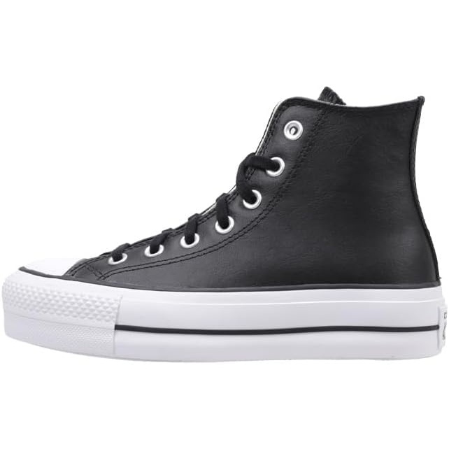 image:imageConverse Chuck Taylor All Star Hightop Platform Leather SneakersBlackBlackWhite