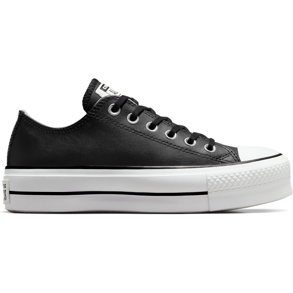 image:imageConverse Chuck Taylor All Star Low Top Platform LeatherBlackBlackWhite