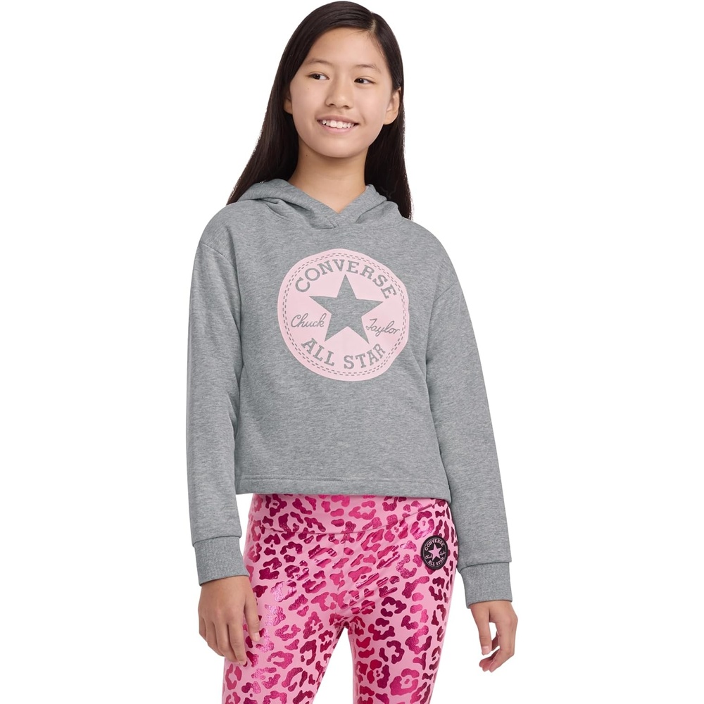 image:imageConverse Girls Classic Chuck Patch Graphic Pullover HoodieDark Grey Heather