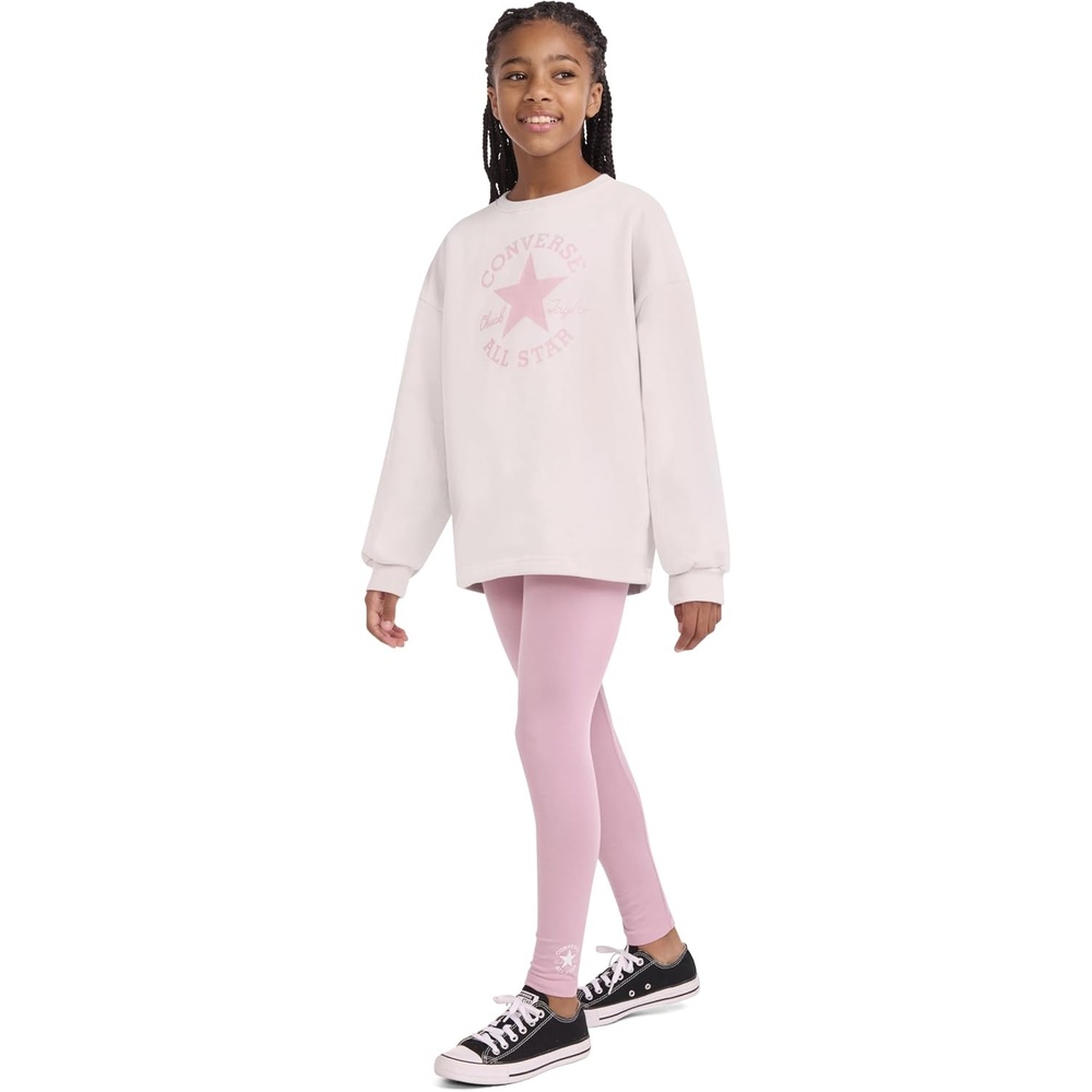 image:imageConverse Girls Graphic Crewneck Sweatshirt and Leggings 2Piece Outfit SetLotus Pink
