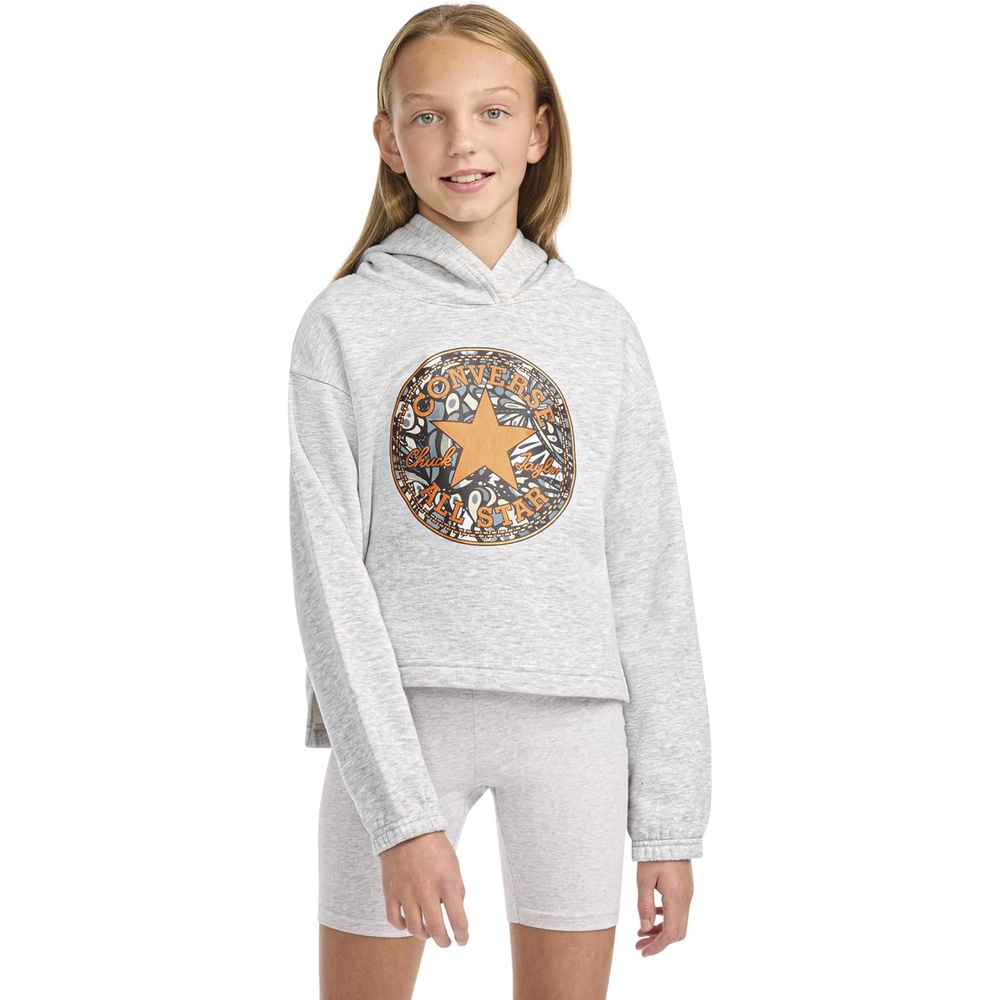 image:imageConverse Girls Print Fill Chuck Patch Graphic Pullover HoodieLight Grey Heather