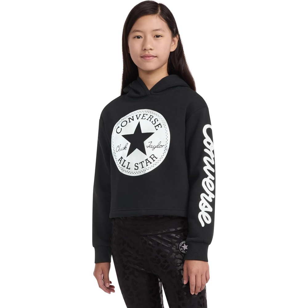 image:imageConverse Kids Chuck Patch Cropped Hoodie Little KidsBlack