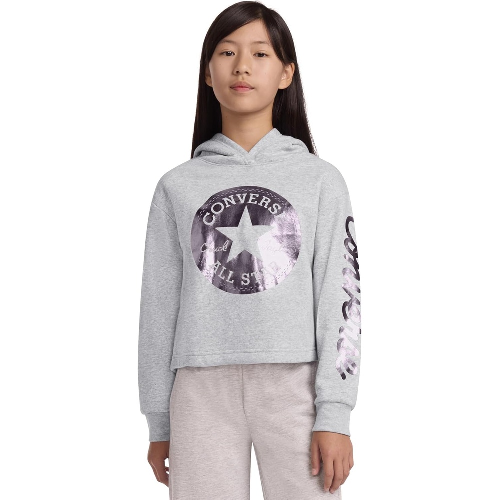 image:imageConverse Kids Chuck Patch Cropped Hoodie Little KidsLunar Rock Heather