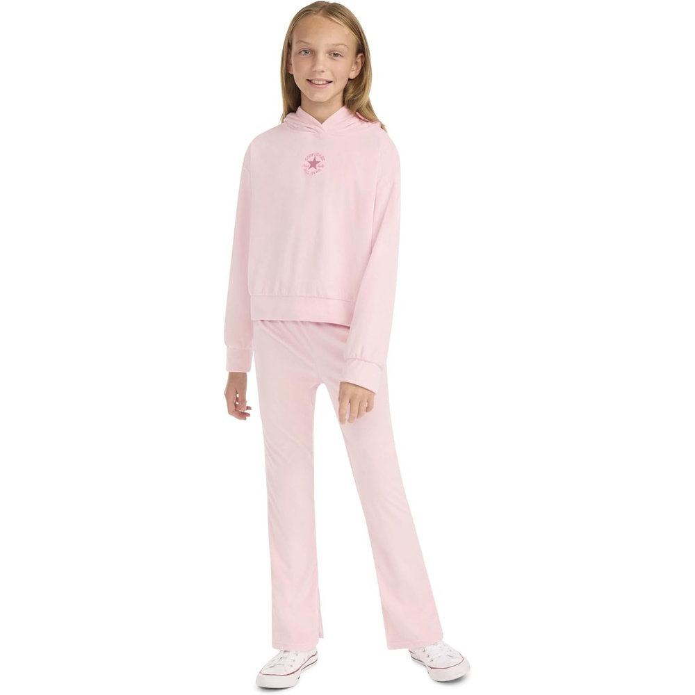 image:imageConverse Kids Velour Pullover Hoodie amp Flare Legging Set Big KidLittle KidBlush Hush