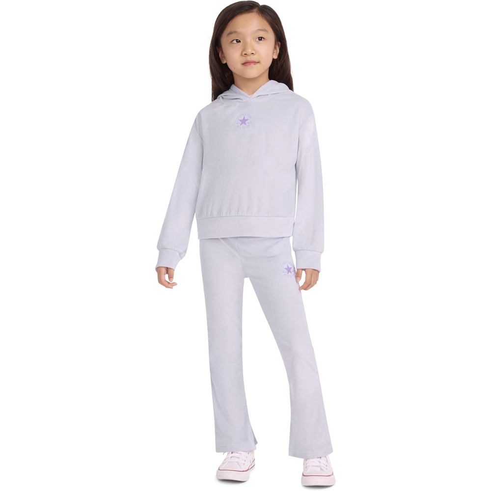image:imageConverse Kids Velour Pullover Hoodie amp Flare Legging Set Big KidLittle KidVapor Violet