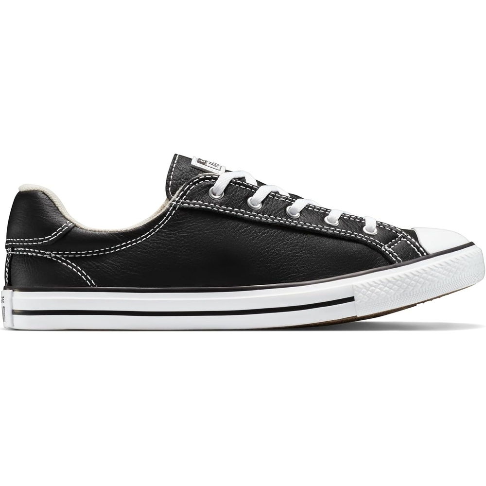 image:imageConverse Womens Chuck Taylor All Star Dainty Lucky Leather Low Top SneakerBlackWhiteBlack