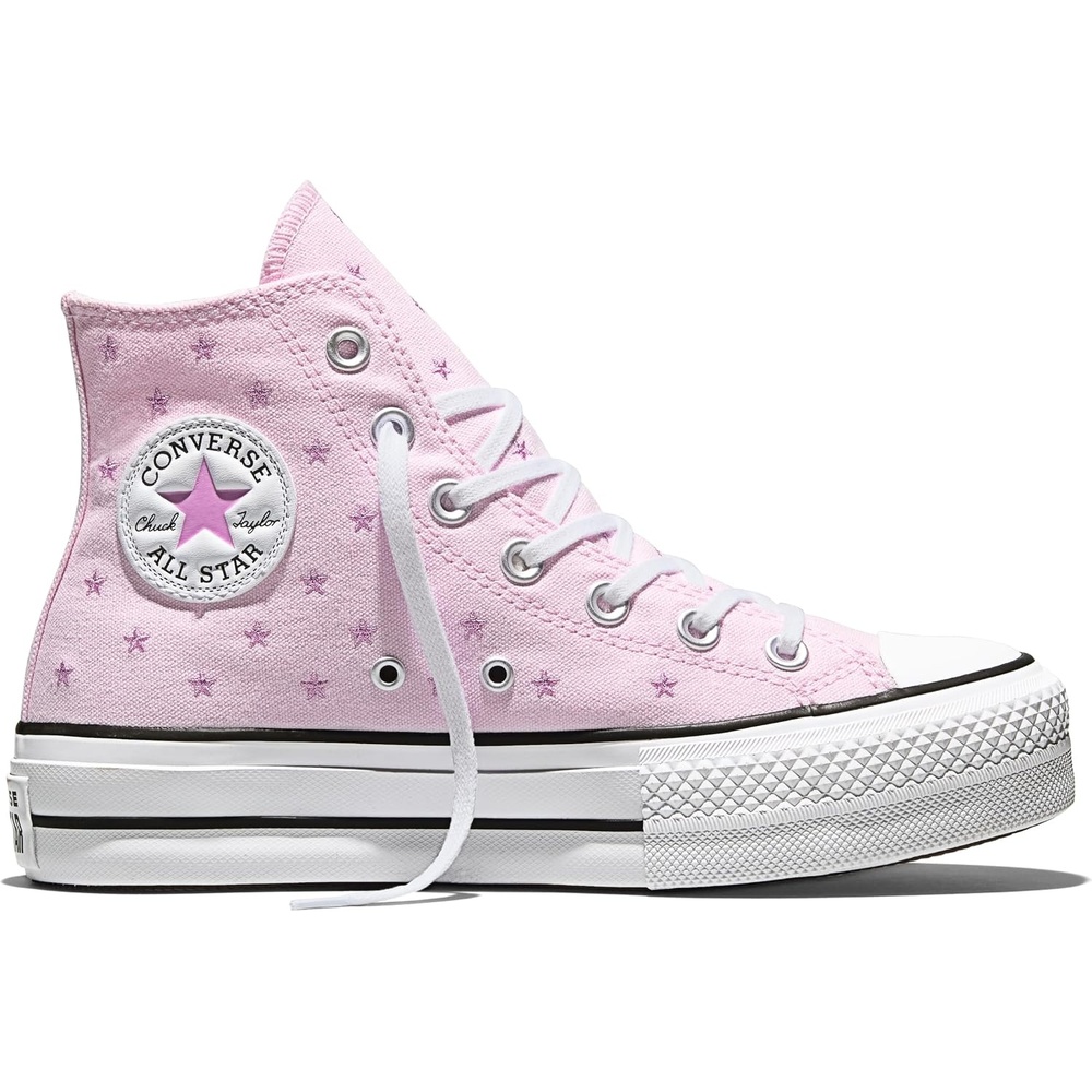 image:imageConverse Womens Chuck Taylor All Star Lift Platform Embroidered Stars High Top SneakerNew Found Bloom