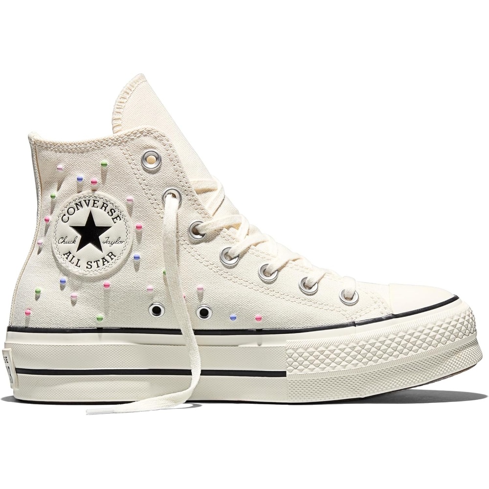 image:imageConverse Womens Chuck Taylor All Star Lift Platform Mini Studs High Top SneakerEgretVery PeriBlack