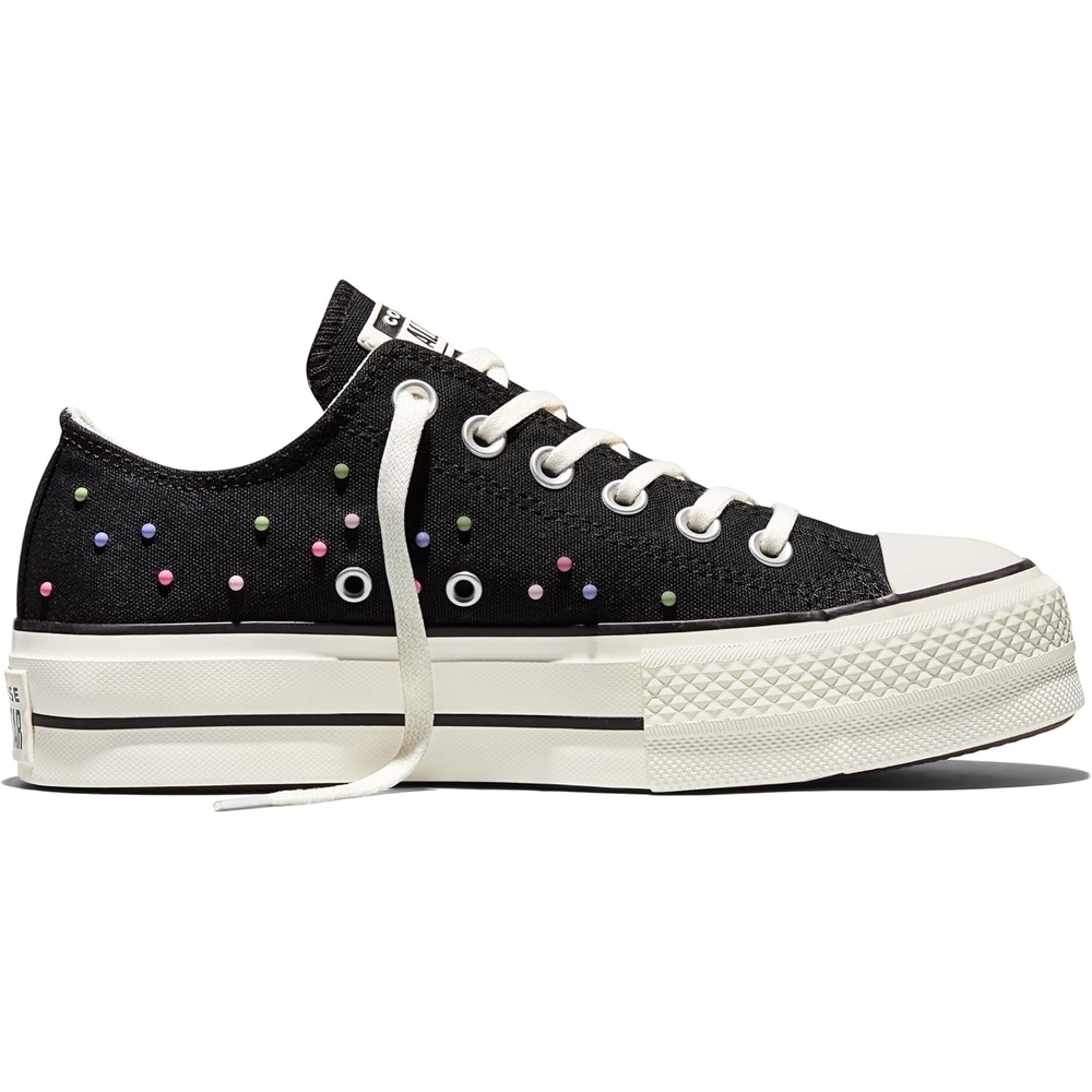 image:imageConverse Womens Chuck Taylor All Star Lift Platform Mini Studs Low Top SneakerBlackPinkFresh Cut