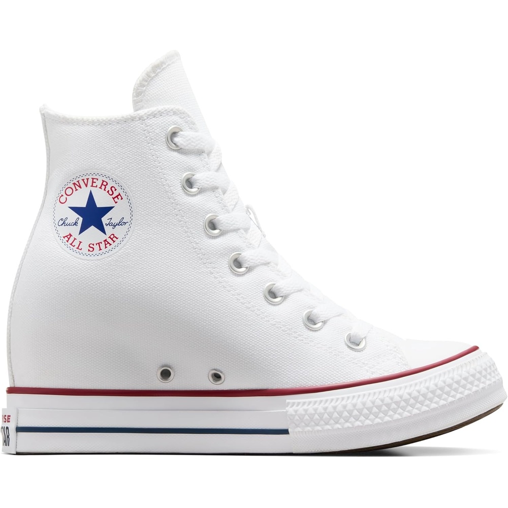 image:imageConverse Womens Chuck Taylor All Star Wedge Platform High Top SneakerWhiteRedNavy