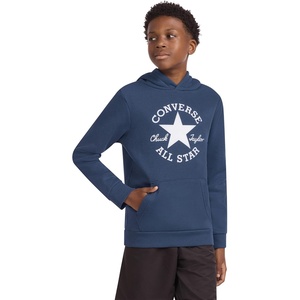 Converse Boys’ Chuck Patch Graphic Fleece Pullover Hoodie(Navy)