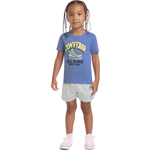 Converse Boys’ Graphic T-Shirt and Fleece Short 2-Piece Outfit Set(Birch Heather)