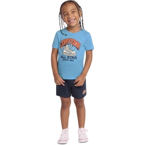 Converse Boys’ Graphic T-Shirt and Fleece Short 2-Piece Outfit Set(Navy)