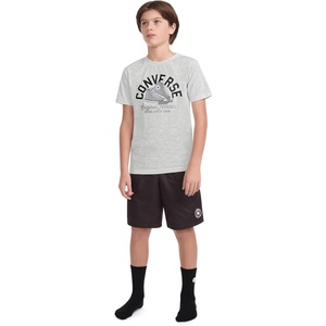 Converse Boys’ Graphic T-Shirt and Sock 2-Piece Set(Birch Heather/Sneaker)