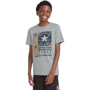 Converse Boys’ Multi Logo Graphic T-Shirt(Dark Grey Heather)