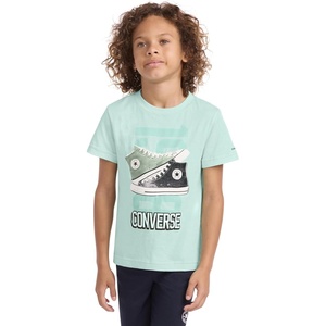 Converse Boys’ Sneaker Graphic T-Shirt(Light Aqua Spark/Double)