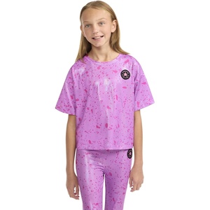 Converse Girls’ Boxy Fit Printed Graphic T-Shirt(Converse Beyond Pink)