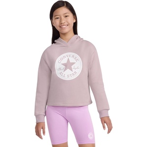 Converse Girls’ Classic Chuck Patch Graphic Pullover Hoodie(Phantom Violet)