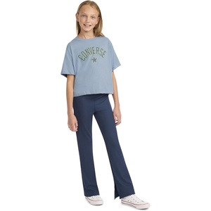 Converse Girls’ Graphic T-Shirt and Flare Leggings 2-Piece Outfit Set(Converse Navy)