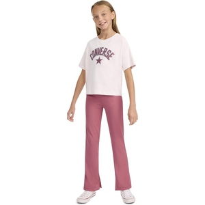 Converse Girls’ Graphic T-Shirt and Flare Leggings 2-Piece Outfit Set(Royal Flushed)