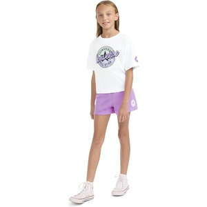 Converse Girls’ Graphic T-Shirt and French Terry Shorts 2-Piece Set(Grape Fizz)