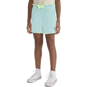 Converse Girls’ Ribbed Lettuce Hem Shorts(Light Dew)