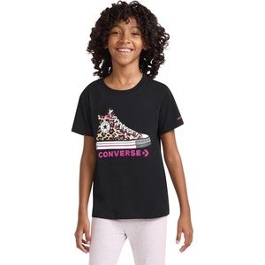 Converse Girls’ Sneaker Graphic T-Shirt(Black/Leopard)