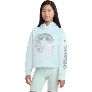 Converse Kids Chuck Patch Cropped Hoodie (Little Kids)(Light Dew)