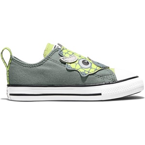 Converse Kids’ Chuck Taylor All Star One Strap Dinos Easy-On Low Top Sneaker(Mineral Brew/Neon Mantis/White)