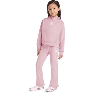 Converse Kids Velour Pullover Hoodie & Flare Legging Set (Big Kid/Little Kid)(Lotus Pink)