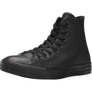 Converse Unisex Adult Chuck Taylor All Star Leather High Top Sneaker(Black Mono Leather)