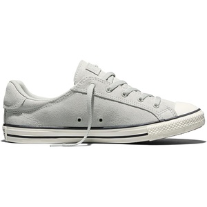 Converse Women’s Chuck Taylor All Star Dainty Lucky Tonal Suede Low Top Sneaker(Light Grey/Egret/Black)