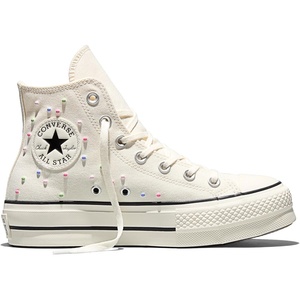 Converse Women’s Chuck Taylor All Star Lift Platform Mini Studs High Top Sneaker(Egret/Very Peri/Black)