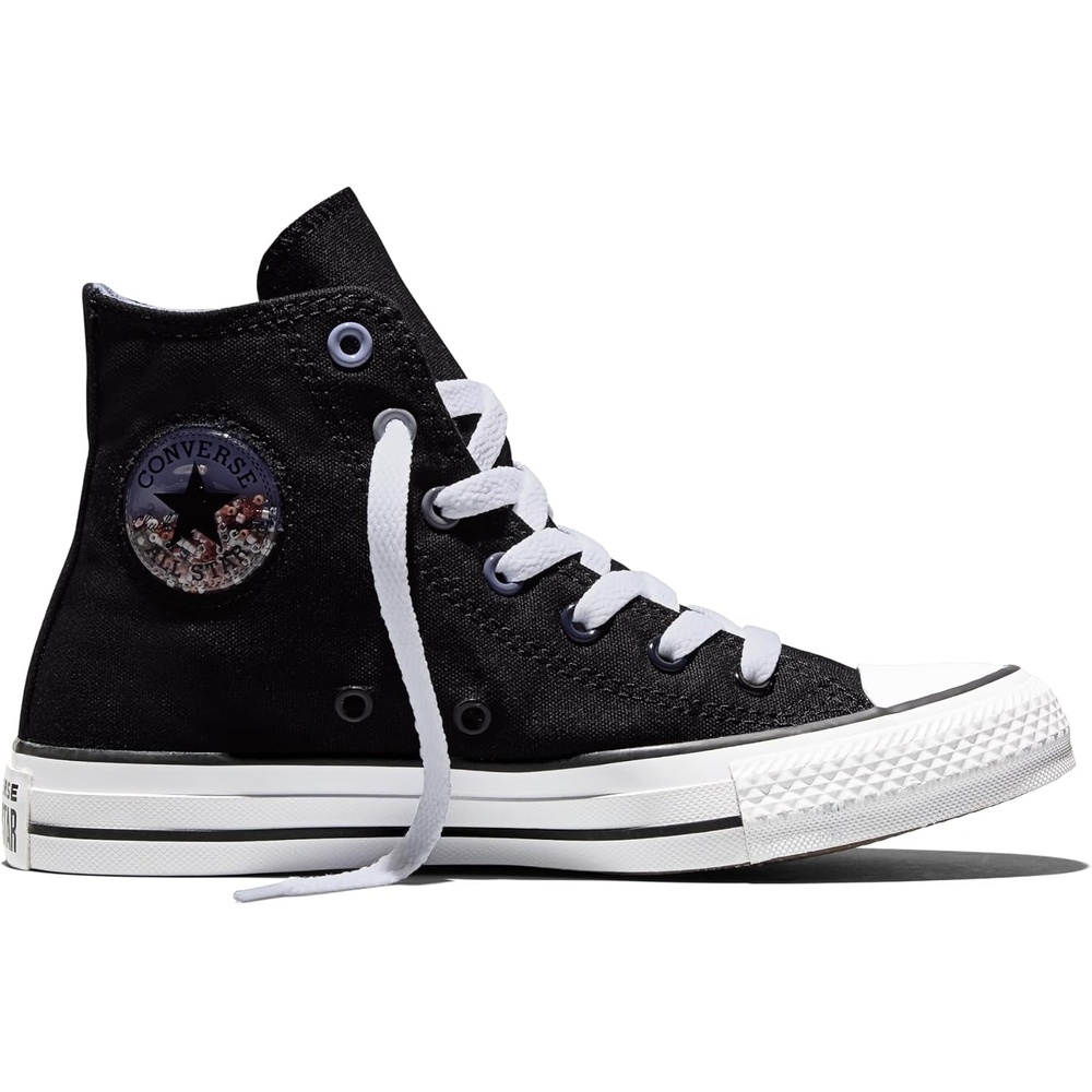 image:imageConverse Kids Chuck Taylor All Star Beads High Top SneakerBlackWhiteVery Peri