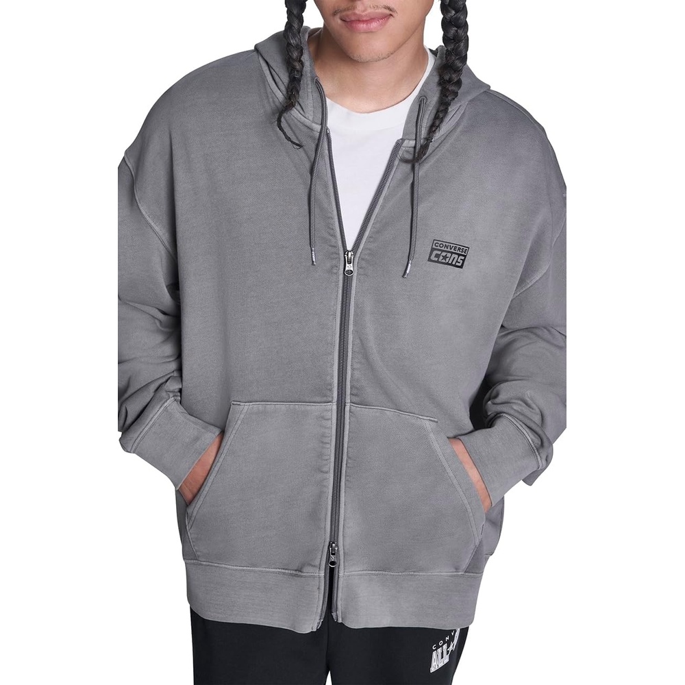 image:imageConverse Mens Cons Premium ZipUp Hoodie SweatshirtGrey
