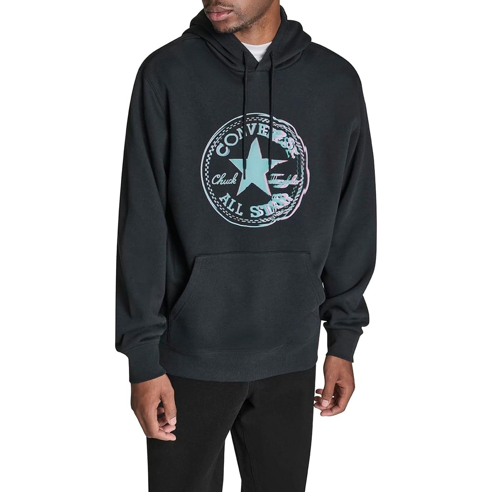 image:imageConverse Mens Distorted Chuck Patch Drawstring HoodieBlack