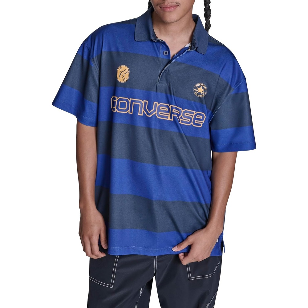 image:imageConverse Mens Retro Chuck Short Sleeve Rugby TopBlue Multi