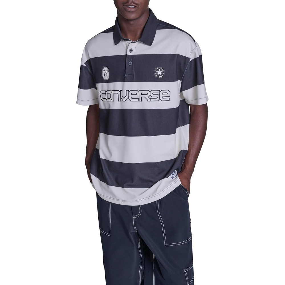 image:imageConverse Mens Retro Chuck Short Sleeve Rugby TopEgret Multi