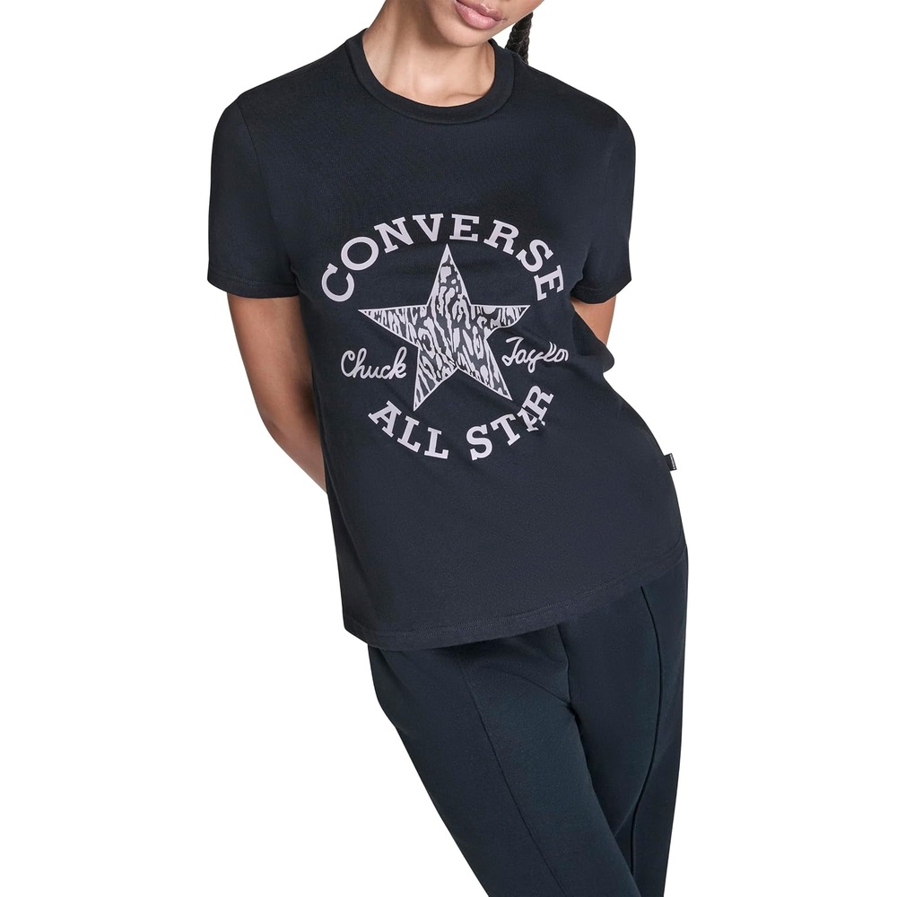 image:imageConverse Womens Animal Print Infill Cotton TShirtBlack