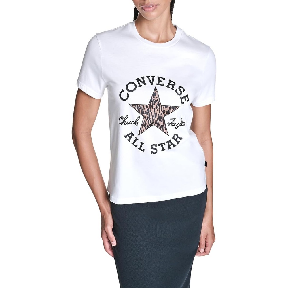 image:imageConverse Womens Animal Print Infill Cotton TShirtWhite