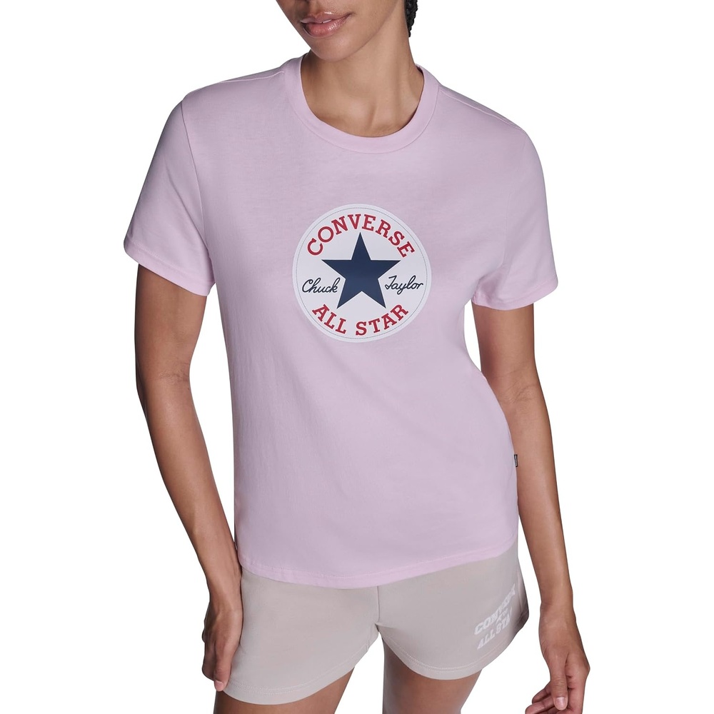 image:imageConverse Womens Casual Chuck Patch Logo Crew Neck TShirtNewfound Bloom