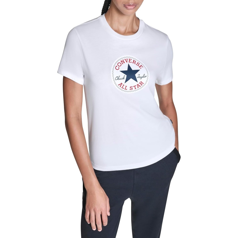 image:imageConverse Womens Casual Chuck Patch Logo Crew Neck TShirtWhite